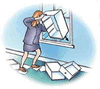If you have to break the window, cover the jagged glass with towels or thick bedding 
